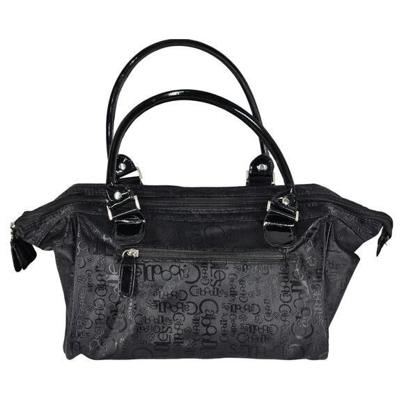 CABOODLES WOMEN BLACK FABRIC MAKEUP COSMETICS TOTE ZIPPER TRAVEL CASE - Picture 2 of 9